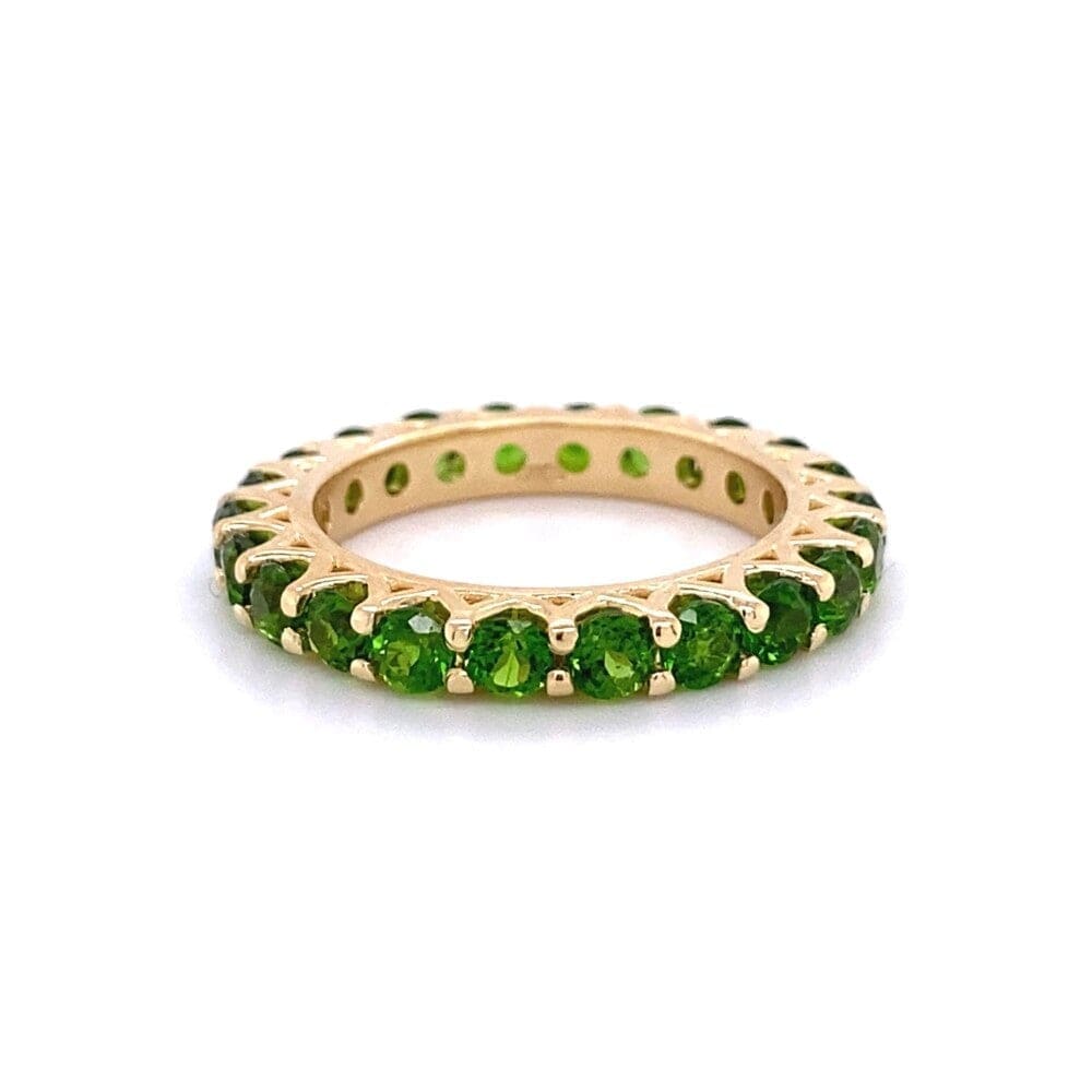 14K YG 2.20tcw Round Tsavorite Garnet Eternity Band 4.1g, s6.25+ at Regard Jewelry in Austin, Texas - Regard Jewelry