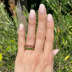 14K YG 2.20tcw Round Tsavorite Garnet Eternity Band 4.1g, s6.25+ at Regard Jewelry in Austin, Texas - Regard Jewelry