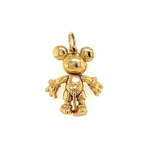14K YG Disney Articulating Mickey Mouse Charm Pendant Ruby Eyes 9.5g, 1" at Regard Jewelry in - Regard Jewelry