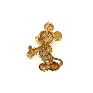14K YG Disney Mickey Mouse Charm Pendant Enamel, Ruby, Sapphire & .15tcw Diamonds 4.2g, 1.1" at - Regard Jewelry