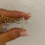 Load image into Gallery viewer, 14K YG Open Link Chain with Diamond Cross at Regard Jewelry in Austin, Texas - Regard Jewelry
