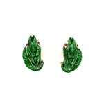 Load image into Gallery viewer, 14K YG VICTOR MAYER Green Enamel Serpent Earrings w/Ruby Eyes 9.0g at Regard Jewelry in Austin, - Regard Jewelry
