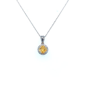 .15CT CITRINE NECKLACE SET IN 14K WHITE GOLD AT REGARD JEWELRY IN AUSTIN, TX. - Regard Jewelry