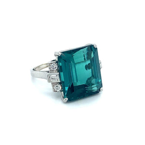 18.24 INDICOLITE RING SET IN 14 WHITE GOLD AT REGARD JEWELRY IN AUSTIN, TX. - Regard Jewelry
