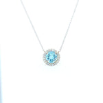 .18CT BLUE TOPAZ NECKLACE SET IN 14K WHITE GOLD AT REGARD JEWELRY IN AUSTIN, TX. - Regard Jewelry