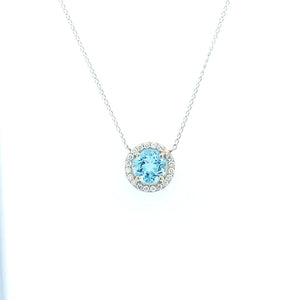 .18CT BLUE TOPAZ NECKLACE SET IN 14K WHITE GOLD AT REGARD JEWELRY IN AUSTIN, TX. - Regard Jewelry