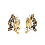 18K and Silver Leaf Earring with Diamonds at Regard Jewelry in Austin, Texas - Regard Jewelry