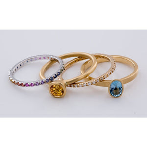 18k Matte Yellow Gold Yumdrop Ring with Cushion Cut Yellow Sapphire by Kimberly Collins Colored Gems - Regard Jewelry
