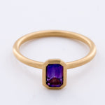 Load image into Gallery viewer, 18k Matte Yellow Gold Yumdrop Ring with Fine Quality Amethyst by Kimberly Collins Colored Gems at - Regard Jewelry
