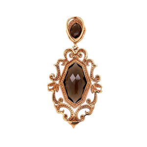 18K RG 19.77ct Fancy Smokey Quartz & 1.33tcw Diamond Pendant 13.5g, 2.5" at Regard Jewelry in - Regard Jewelry