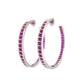 18K WG Inside Out Pink Sapphire Hoops 16.4g, 3.7mm x 1.6" at Regard Jewelry in Austin, Texas - Regard Jewelry