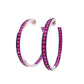 18K WG Inside Out Pink Sapphire Hoops 16.4g, 3.7mm x 1.6" at Regard Jewelry in Austin, Texas - Regard Jewelry