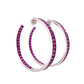 18K WG Inside Out Pink Sapphire Hoops 16.4g, 3.7mm x 1.6" at Regard Jewelry in Austin, Texas - Regard Jewelry