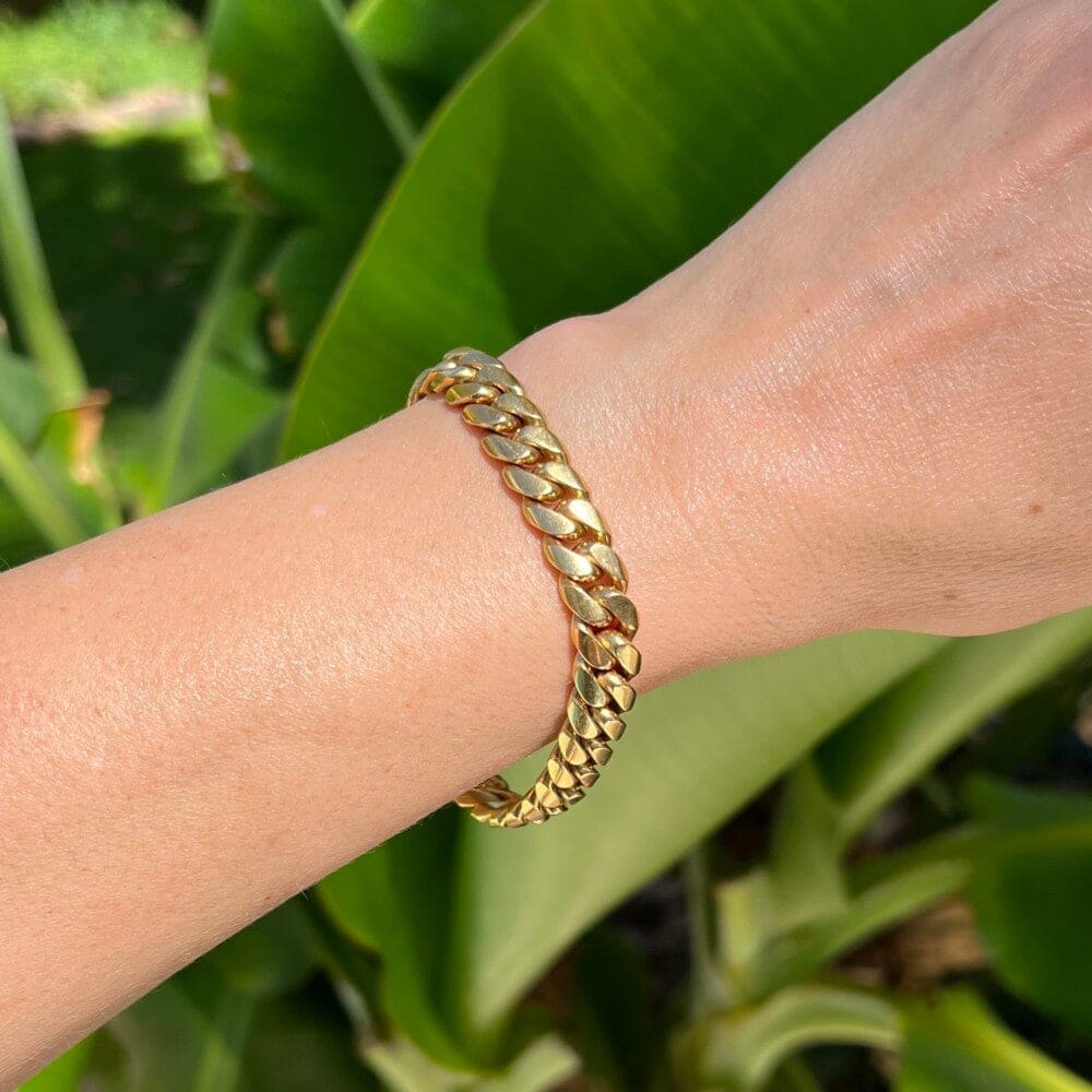 Regard Jewelry - 18K Yellow Gold Cuban Link Bracelet Regard