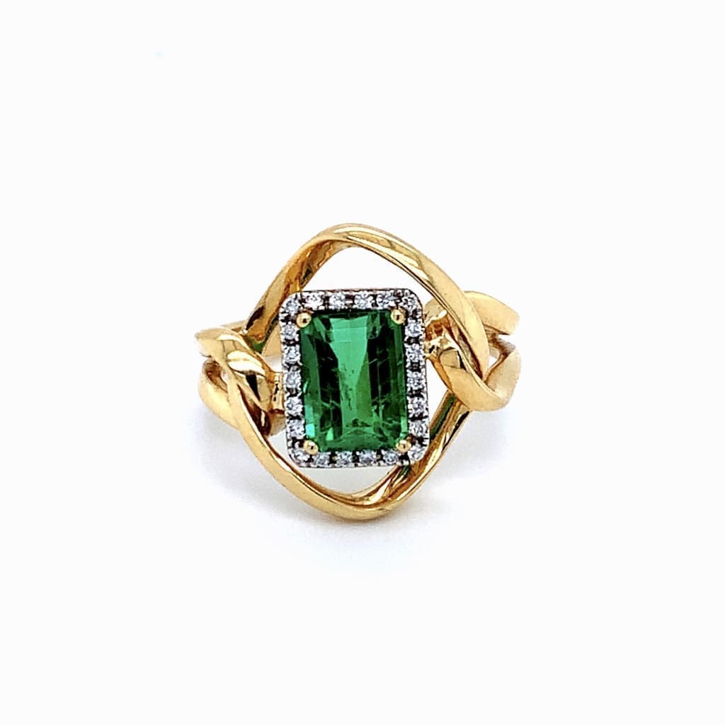 18K YELLOW GOLD WITH A 1.47CT EMERALD AND DIAMONDS IN AUSTIN, TX. - Regard Jewelry