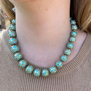 18k Yellow Gold Wrapped Turquoise Necklace at Regard Jewelry in Austin, Texas - Regard Jewelry