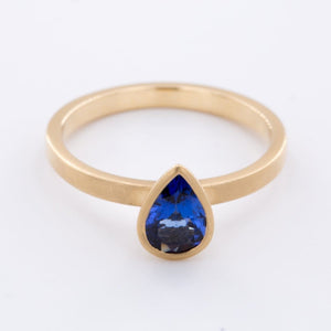 18k Yellow Yumdrop Ring with Pear Shape Tanzanite by Kimberly Collins Gemstones at Regard Jewelry in - Regard Jewelry