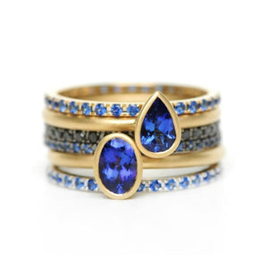 18k Yellow Yumdrop Ring with Pear Shape Tanzanite by Kimberly Collins Gemstones at Regard Jewelry in - Regard Jewelry