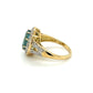 18k YG 3.76 ct Antique Cushion Blue Zircon Ring with Accent Diamonds at Regard Jewelry in Austin, Texas - Regard Jewelry