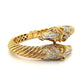 18K YG Double Horse Head Bypass Bracelet 80.6g, .80tcw Diamonds at Regard Jewelry in Austin, Texas - Regard Jewelry