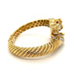 18K YG Double Horse Head Bypass Bracelet 80.6g, .80tcw Diamonds at Regard Jewelry in Austin, Texas - Regard Jewelry