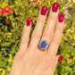5.53 ct Burma No Heat Sapphire and 3.55 cttw Old Euro Cut Diamond Ring at Regard Jewelry in Austin, Texas - Regard Jewelry