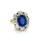 5.53 ct Burma No Heat Sapphire and 3.55 cttw Old Euro Cut Diamond Ring at Regard Jewelry in Austin, Texas - Regard Jewelry