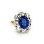 Load image into Gallery viewer, 5.53 ct Burma No Heat Sapphire and 3.55 cttw Old Euro Cut Diamond Ring at Regard Jewelry in Austin, Texas - Regard Jewelry
