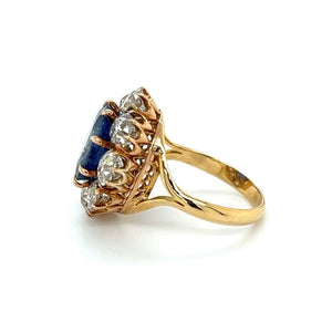 5.53 ct Burma No Heat Sapphire and 3.55 cttw Old Euro Cut Diamond Ring at Regard Jewelry in Austin, Texas - Regard Jewelry