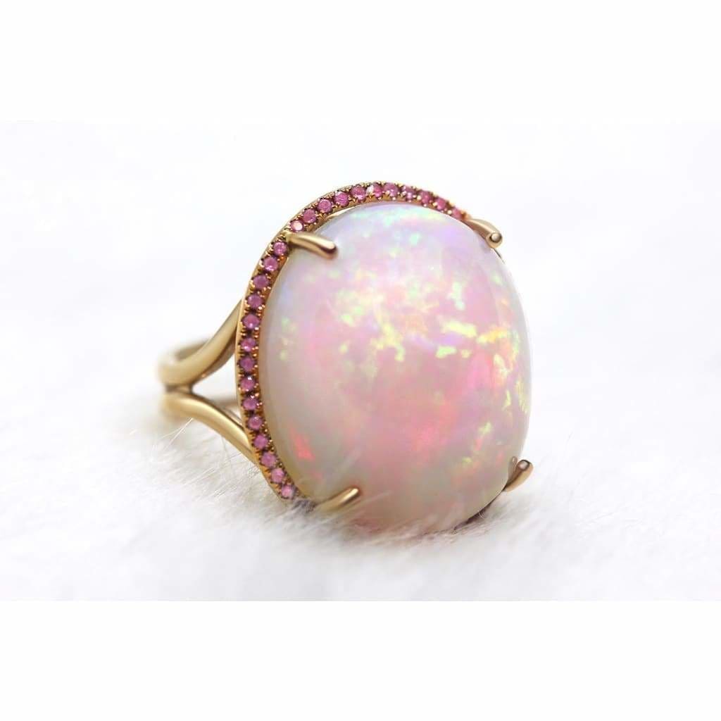 25.77CT OPAL RING WITH FINE QUALITY SAPPHIRES AT REGARD IN AUSTIN, TEXAS - Regard Jewelry
