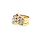 3 Stackable V Shape Rings with Diamonds, Rubies, Emeralds and Sapphires at Regard Jewelry in Austin, - Regard Jewelry