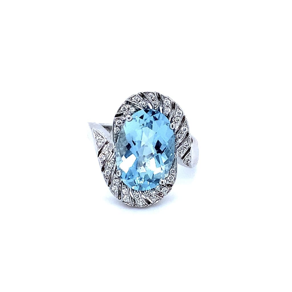 4.0CT AQUAMARINE RING WITH DIAMONDS IN AUSTIN, TX. - Regard Jewelry