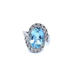 Load image into Gallery viewer, 4.0CT AQUAMARINE RING WITH DIAMONDS IN AUSTIN, TX. - Regard Jewelry
