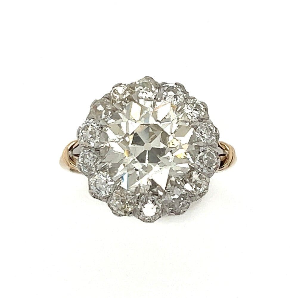 Vintage Old European Cut Engagement Ring .90ct Platinum Baguette Sides -  petersuchyjewelers