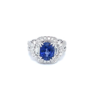 4.35CT BLUE SAPPHIRE RING WITH1.05 CTTW DIAMONDS at Regard Jewelry in AUSTIN, TX. - Regard Jewelry