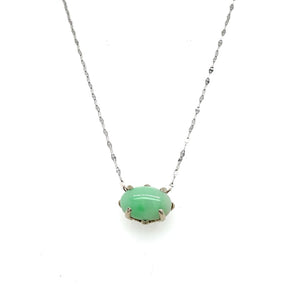 6.11 ct Jade Set in 14k White Gold Necklace at Regard Jewelry in Austin, Texas - Regard Jewelry