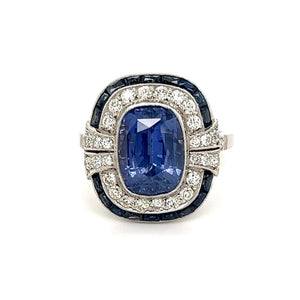 6.11ct Blue Purple No Heat Sapphire GIA Estate Platinum Ring at Regard Jewelry in Austin, Texas - Regard Jewelry