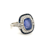 Load image into Gallery viewer, 6.11ct Blue Purple No Heat Sapphire GIA Estate Platinum Ring at Regard Jewelry in Austin, Texas - Regard Jewelry
