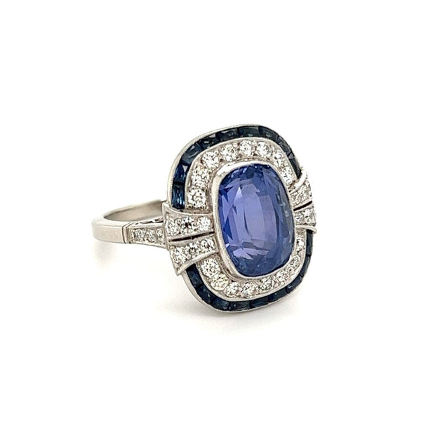 Regard Jewelry - Platinum Cabochon Sapphire and Diamond