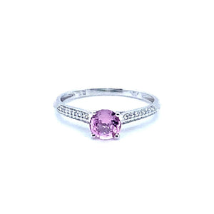 .64CT PINK SAPPHIRE SET IN 14K WHITE GOLD RING AND DIAMONDS AT REGARD JEWELRY IN AUSTIN, TX. - Regard Jewelry