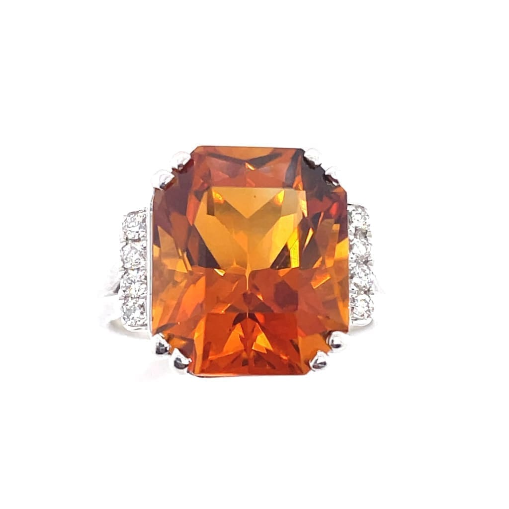 7CT CITRINE RING SET IN 14K YELLOW GOLD & DIAMONDS IN AUSTIN, TX. - Regard Jewelry