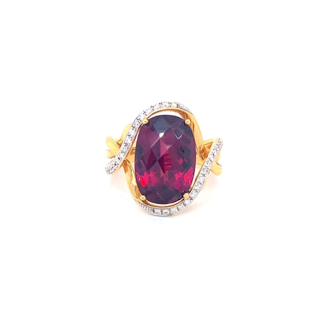 8.52CT RHODOLITE GARNET RING SET IN 14K YELLOW GOLD AT REGARD JEWELRY IN AUSTIN, TX. - Regard Jewelry