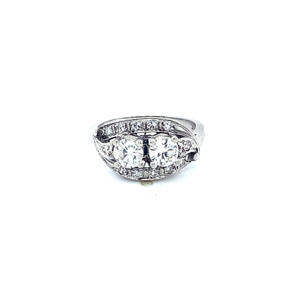 .80CT DIAMOND RING WITH .12CTTW SIDE STONES SET IN 14K WHITE GOLD IN AUSTIN, TX. - Regard Jewelry