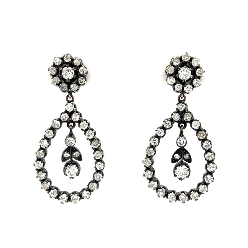 925 on 18K Open Pear ShapeDiamond Drop Earrings at Regard Jewelry in Austin, Texas - Regard Jewelry