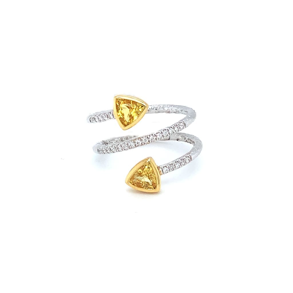 .98CT YELLOW SAPPHIRE WRAP RING WITH DIAMONDS - Regard Jewelry