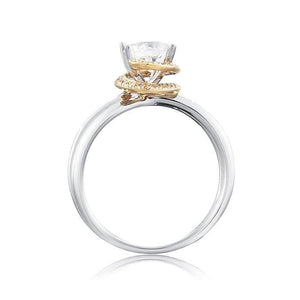 Amazing Diamond Halo Ring with a Twist by Ron Rosen at Regard Jewelry in Austin Texas - Regard Jewelry