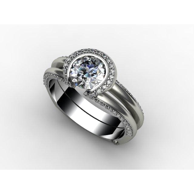 Amazing Modern Engagement Ring with Bent Halo by Regard Jewelry in Austin, Texas - Regard Jewelry