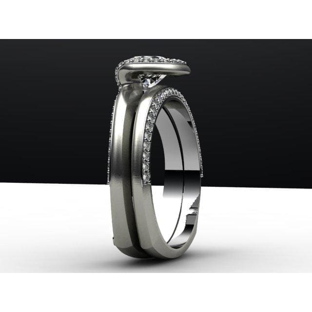 Amazing Modern Engagement Ring with Bent Halo by Regard Jewelry in Austin, Texas - Regard Jewelry