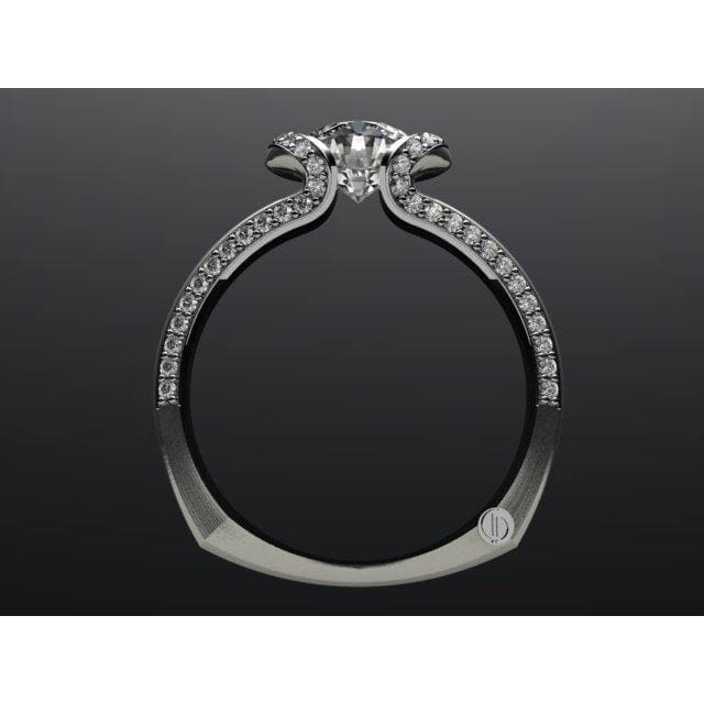 Amazing Modern Engagement Ring with Bent Halo by Regard Jewelry in Austin, Texas - Regard Jewelry