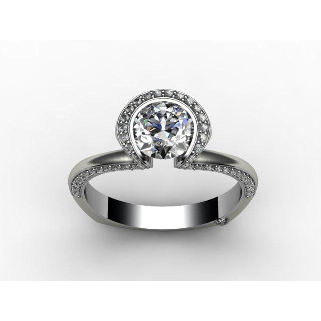 Amazing Modern Engagement Ring with Bent Halo by Regard Jewelry in Austin, Texas - Regard Jewelry